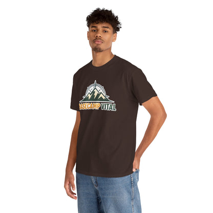 Base Camp Vital Mountain Compass Crewneck T-Shirt | Outdoor Hiking Graphic Tee | Midweight Cotton Trail Shirt (free shipping)