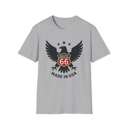 American Route 66 Eagle T-Shirt — Made in USA Vintage Roadtrip Tee