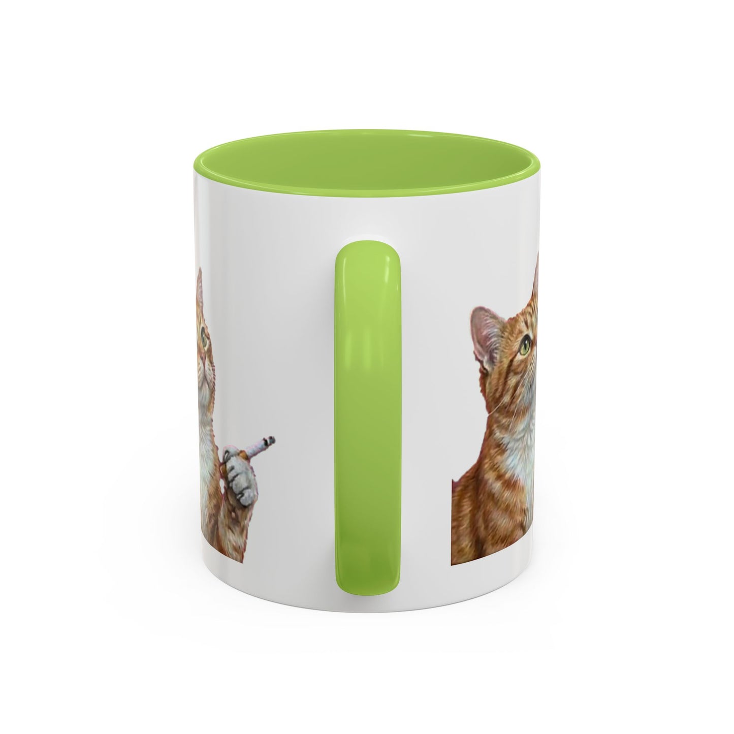 Happy and Dazzling Smoking Cat Coffee Mug — Cute Ginger Cat Accent Mug (11/15oz) (free shipping)
