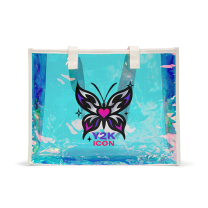 2000’s Holographic Y2K Butterfly Beach Tote Bag
