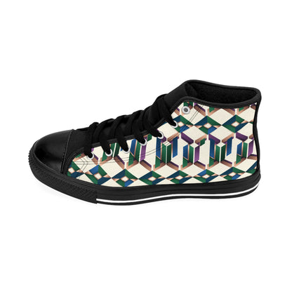 Men's Geometric Prism High-Top Sneakers — Men's Classic Sneakers (free shipping)