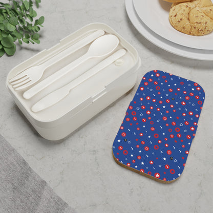 Patriotic Bento Lunch Box for Kids - Fun Star & Circle Design