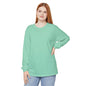 Women’s island green, teal color Garment-Dyed Long Sleeve T-Shirt - Casual Comfort for All Occasions