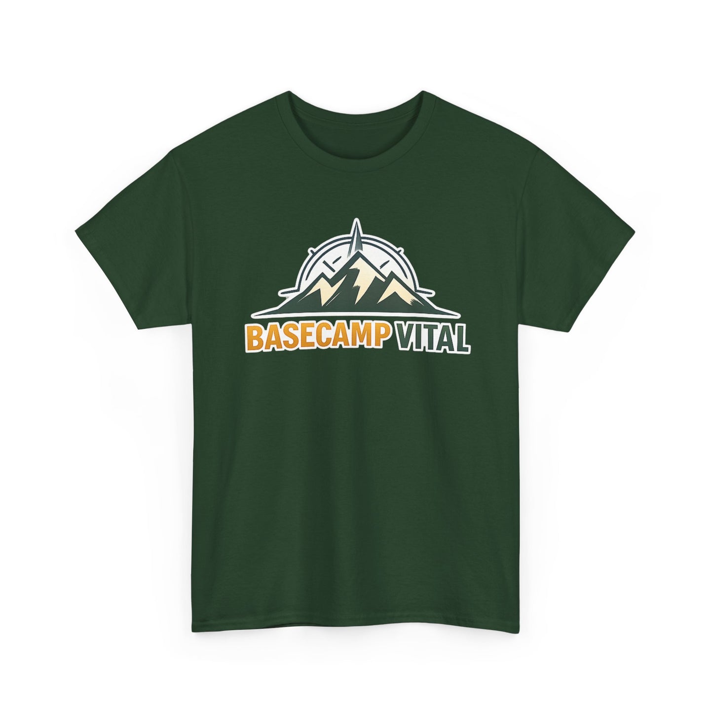 Base Camp Vital Mountain Compass Crewneck T-Shirt | Outdoor Hiking Graphic Tee | Midweight Cotton Trail Shirt (free shipping)