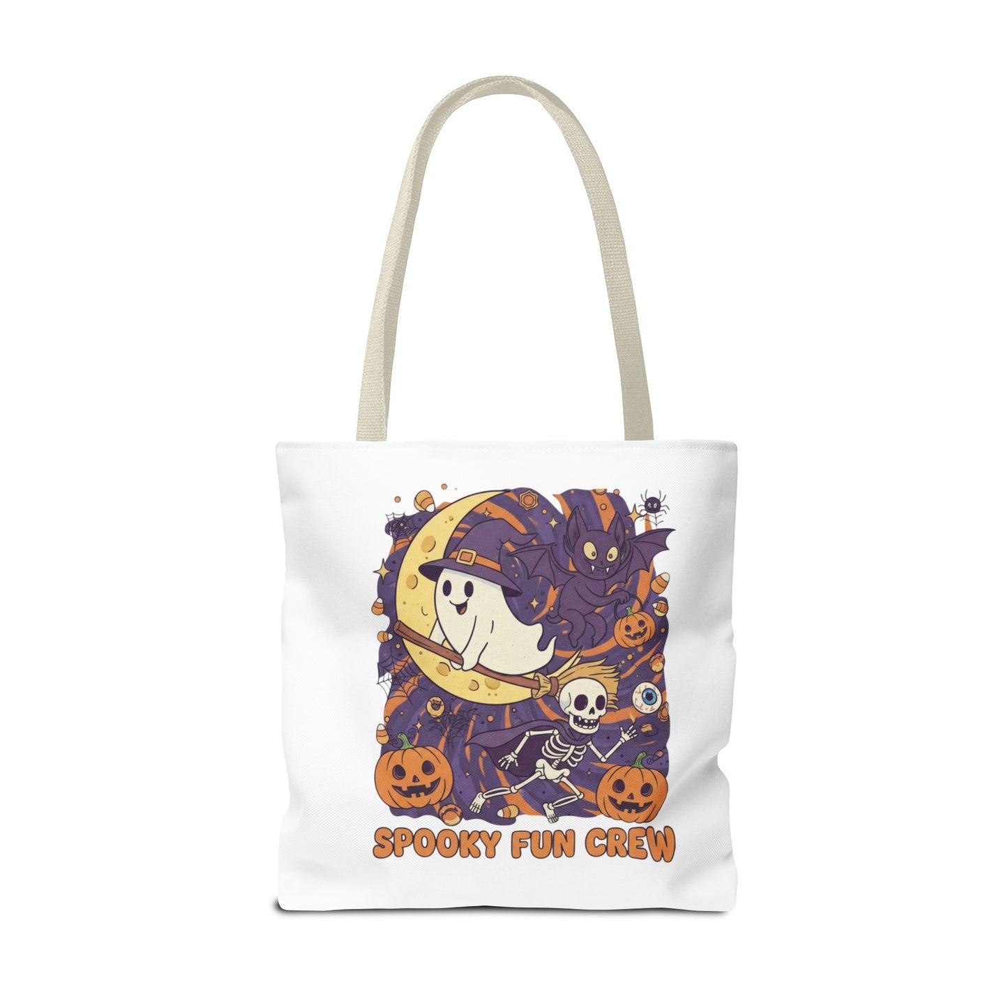 Spooky Fun Crew Halloween Tote Bag, Trick or Treat Bag, Haunted House Accessory, Fall Gift, Party Favor