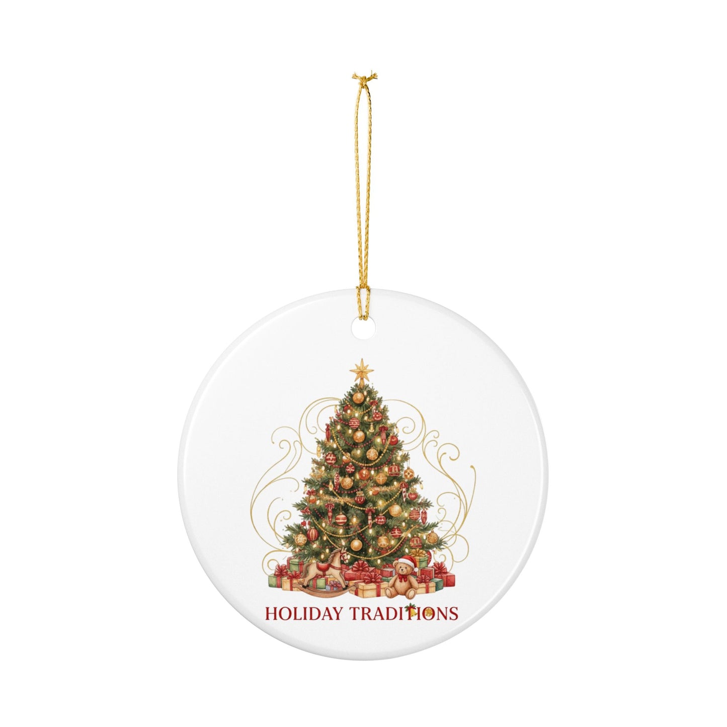 Holiday Traditions Ceramic Ornament - Christmas Tree Decoration
