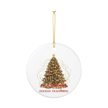 Holiday Traditions Ceramic Ornament - Christmas Tree Decoration