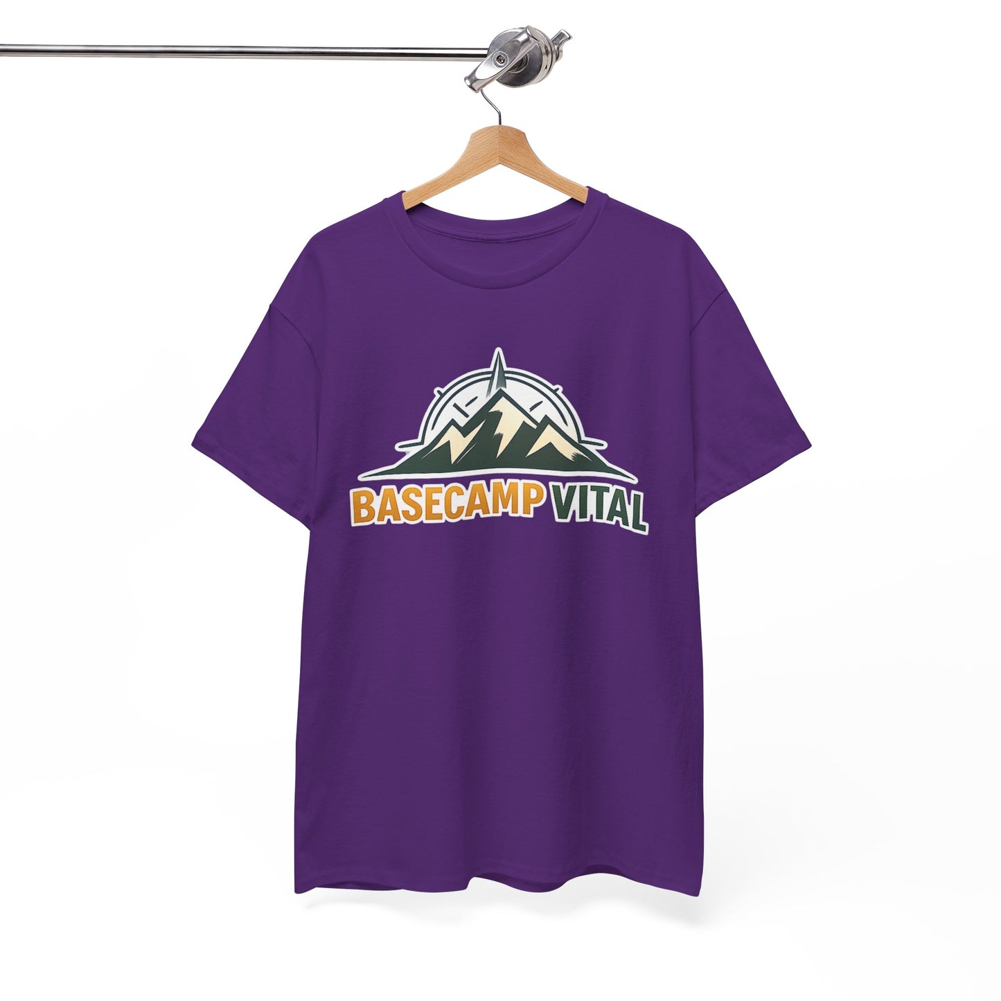 Base Camp Vital Mountain Compass Crewneck T-Shirt | Outdoor Hiking Graphic Tee | Midweight Cotton Trail Shirt (free shipping)