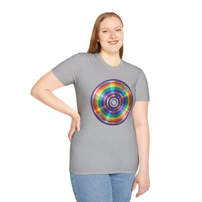 Retro Rainbow CD- Vinyl Record T-Shirt