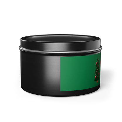 Merry & Bright Christmas eco-friendly Tin Candle — Holiday Scented Soy Candle- the give back candle collection
