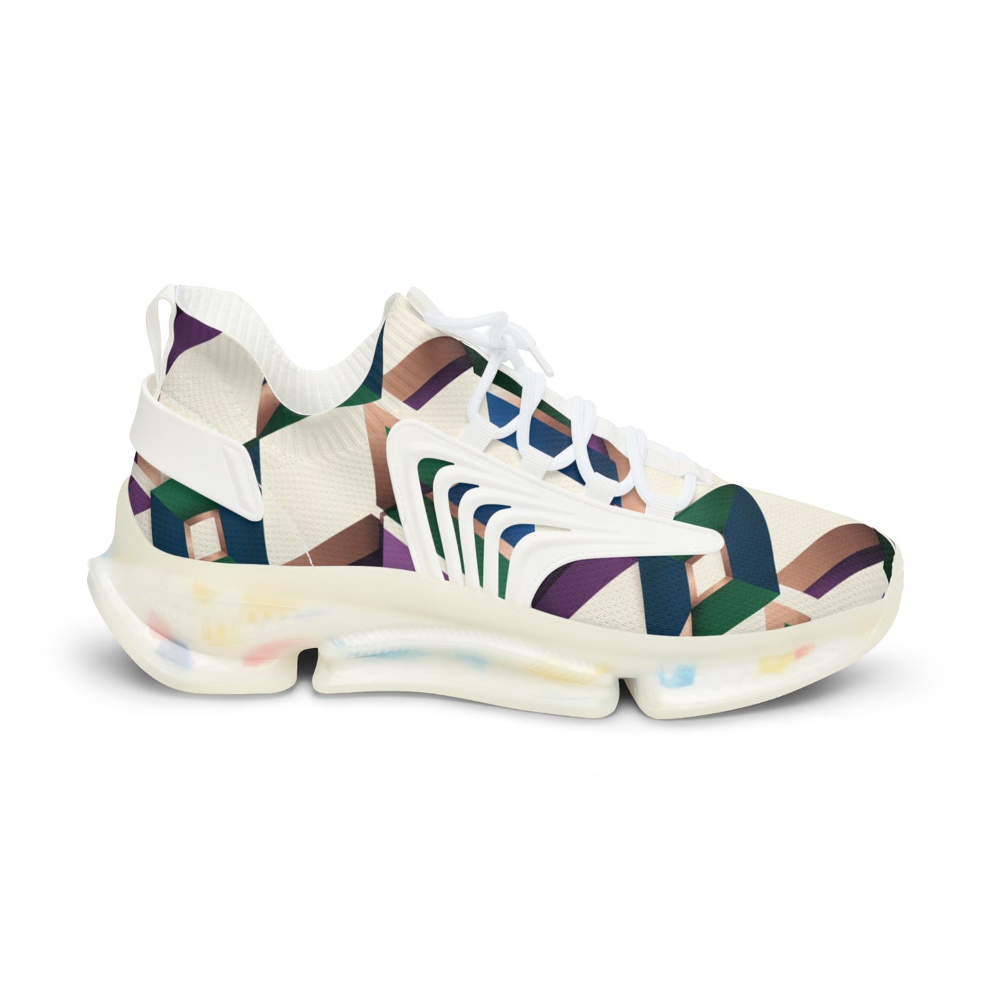 Men's Mesh Sneakers — Geometric Abstract Pattern Athletic Shoes (free shipping)