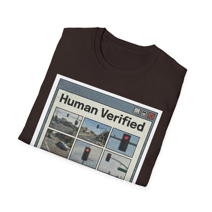 Human Verified T-Shirt – CAPTCHA Traffic Light Graphic Shirt