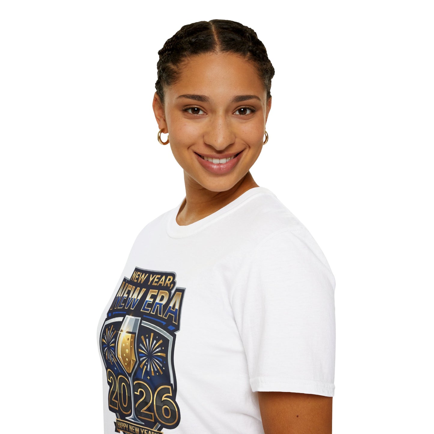 New Year 2026 T-Shirt – "New Year, New Era" Champagne & Fireworks Celebration Tee