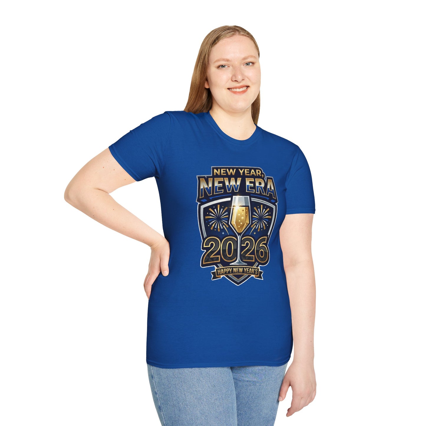 New Year 2026 T-Shirt – "New Year, New Era" Champagne & Fireworks Celebration Tee
