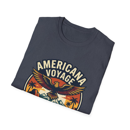 Americana Voyage retro Graphic T-Shirt — Coast to Coast Eagle Sunset