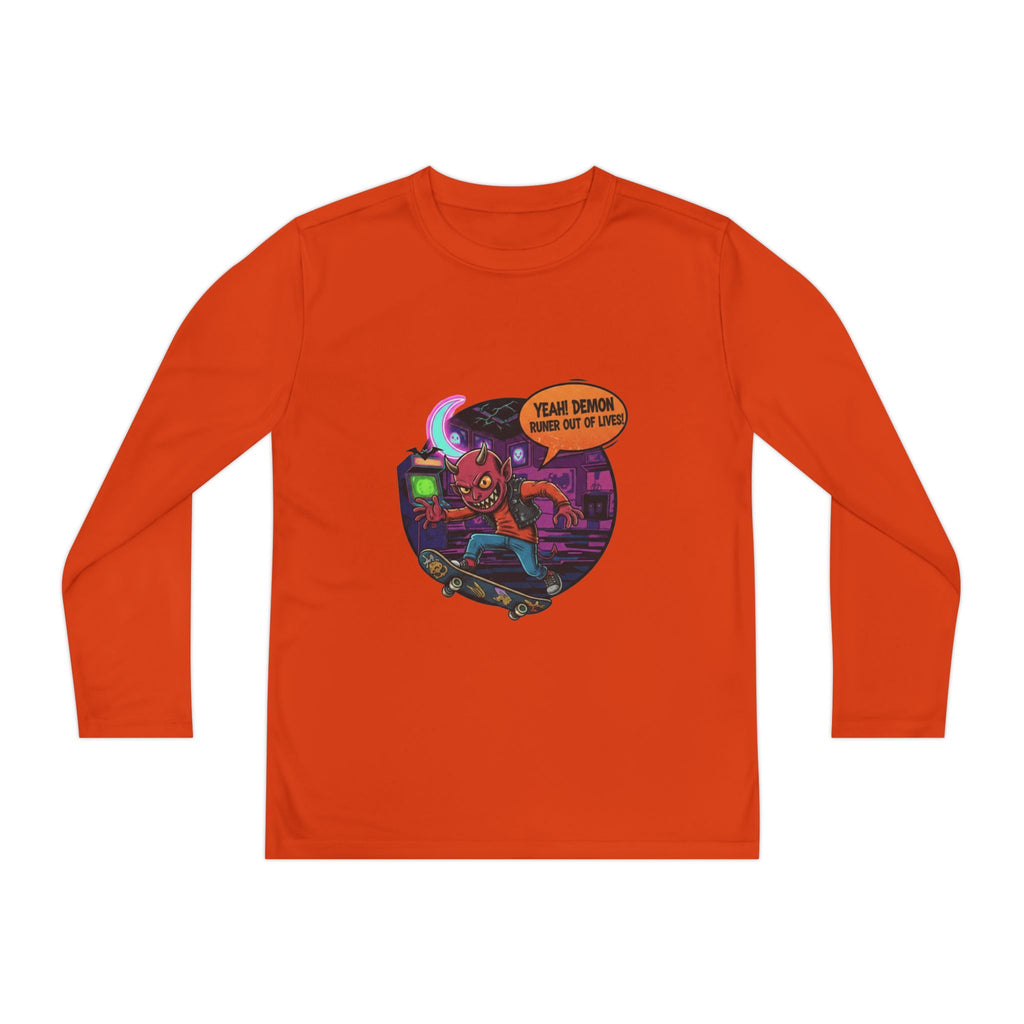 Youth Long Sleeve Graphic Tee, Fun Kids Shirt, Halloween Costume Top, Creative Gift for Boys, Unique Kids Fashion