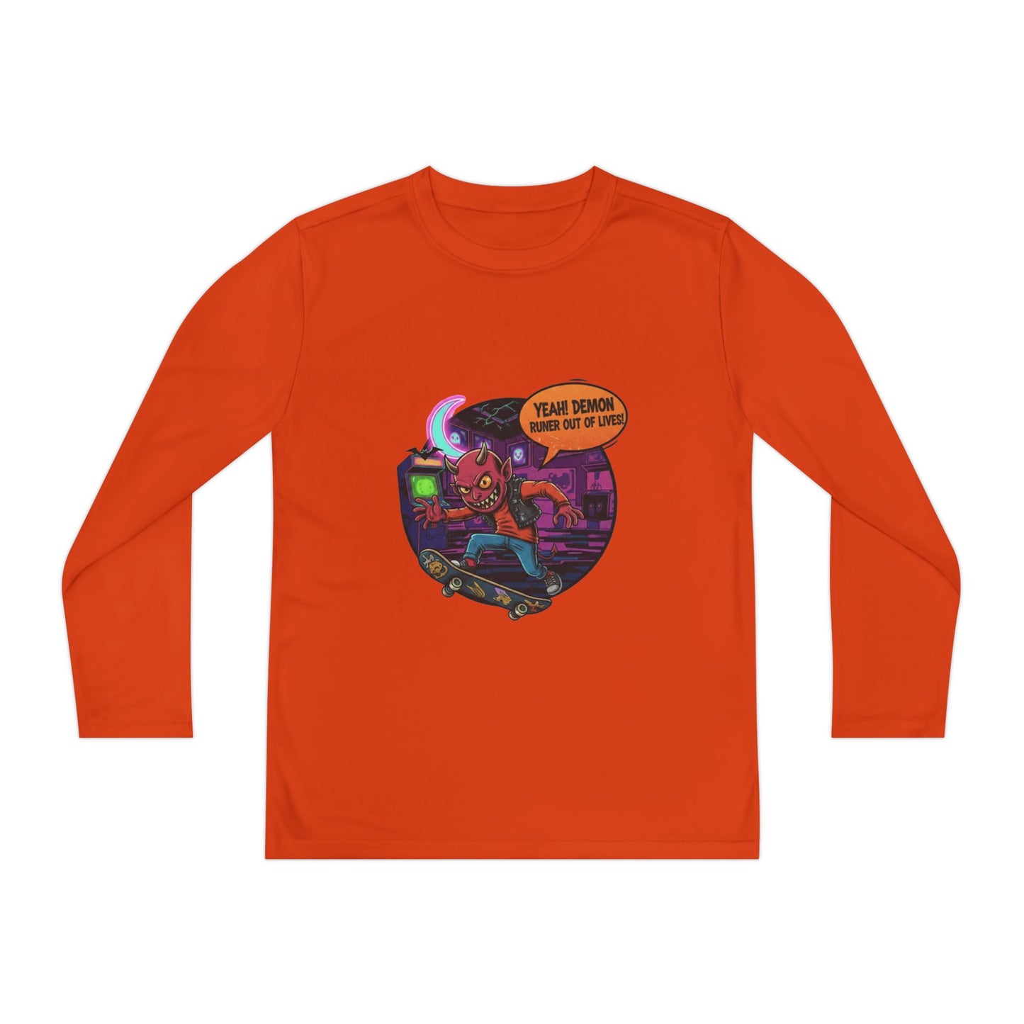 Youth boys Long Sleeve Graphic Tee, Fun Kids Shirt, Halloween Costume Top, Creative Gift for Boys, Unique Kids Fashion