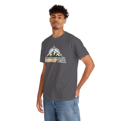 Base Camp Vital Mountain Compass Crewneck T-Shirt | Outdoor Hiking Graphic Tee | Midweight Cotton Trail Shirt (free shipping)