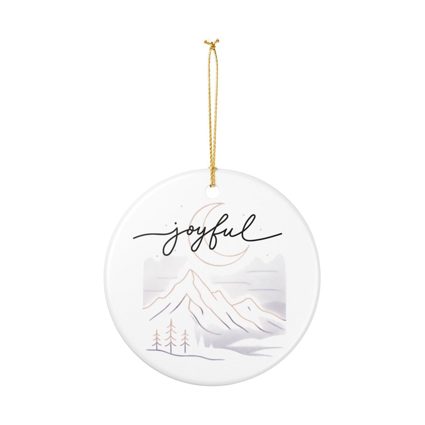 Joyful Mountain Ceramic Ornament – Holiday Tree Decoration