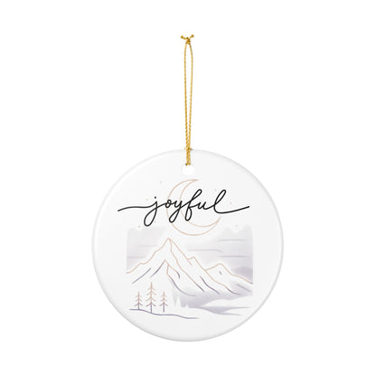 Joyful Mountain Ceramic Ornament – Holiday Tree Decoration