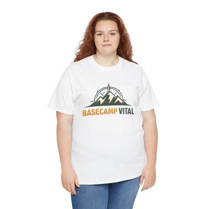 Base Camp Vital Mountain Compass Crewneck T-Shirt | Outdoor Hiking Graphic Tee | Midweight Cotton Trail Shirt (free shipping)