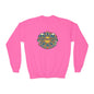 Youth Y2K Aesthetic - Crewneck Sweatshirt — Colorful Retro Sun & Floral Graphic