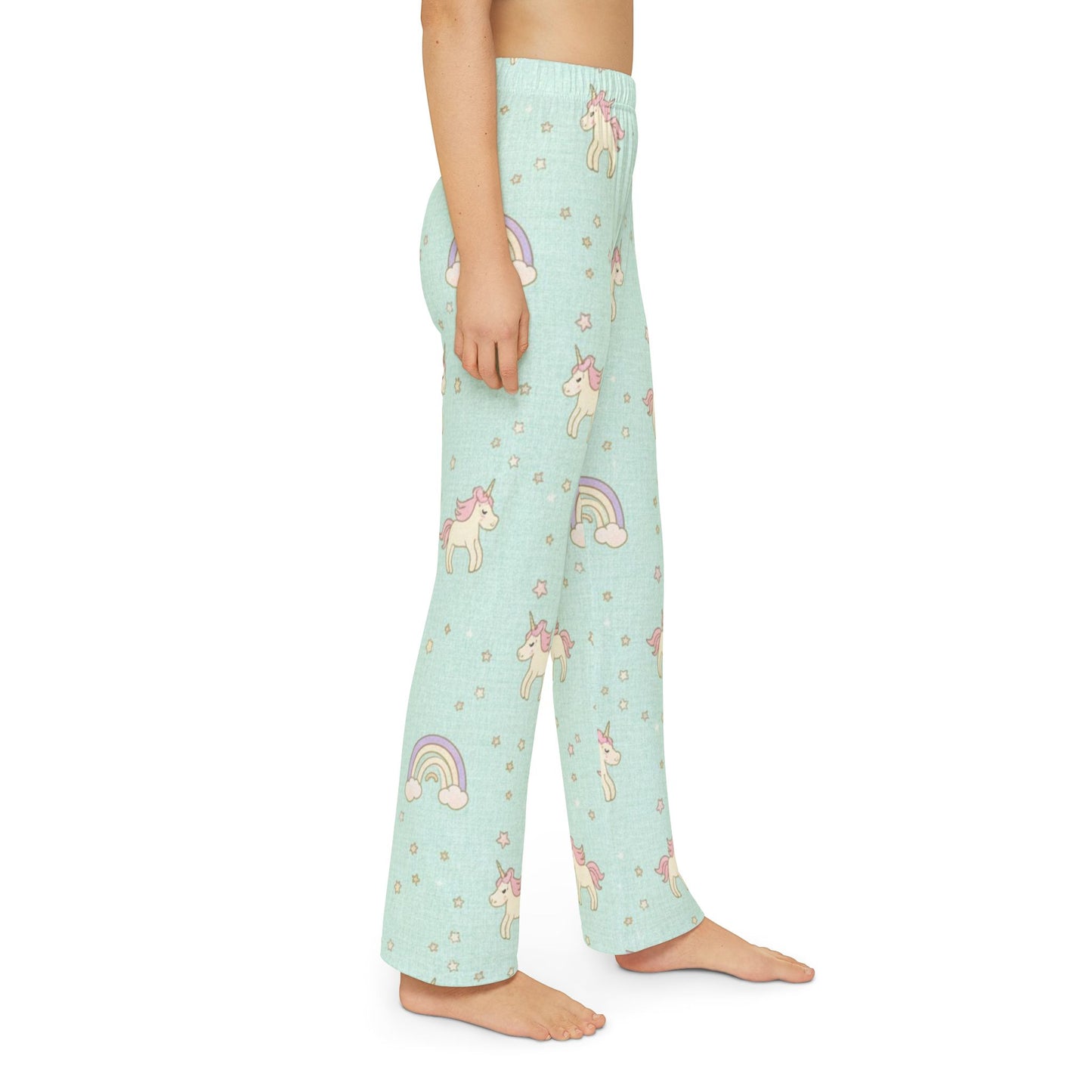 Kids Unicorn Lounge Pants – Pastel Rainbow All-Over Print
