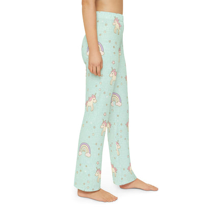 Kids Unicorn Lounge Pants – Pastel Rainbow All-Over Print