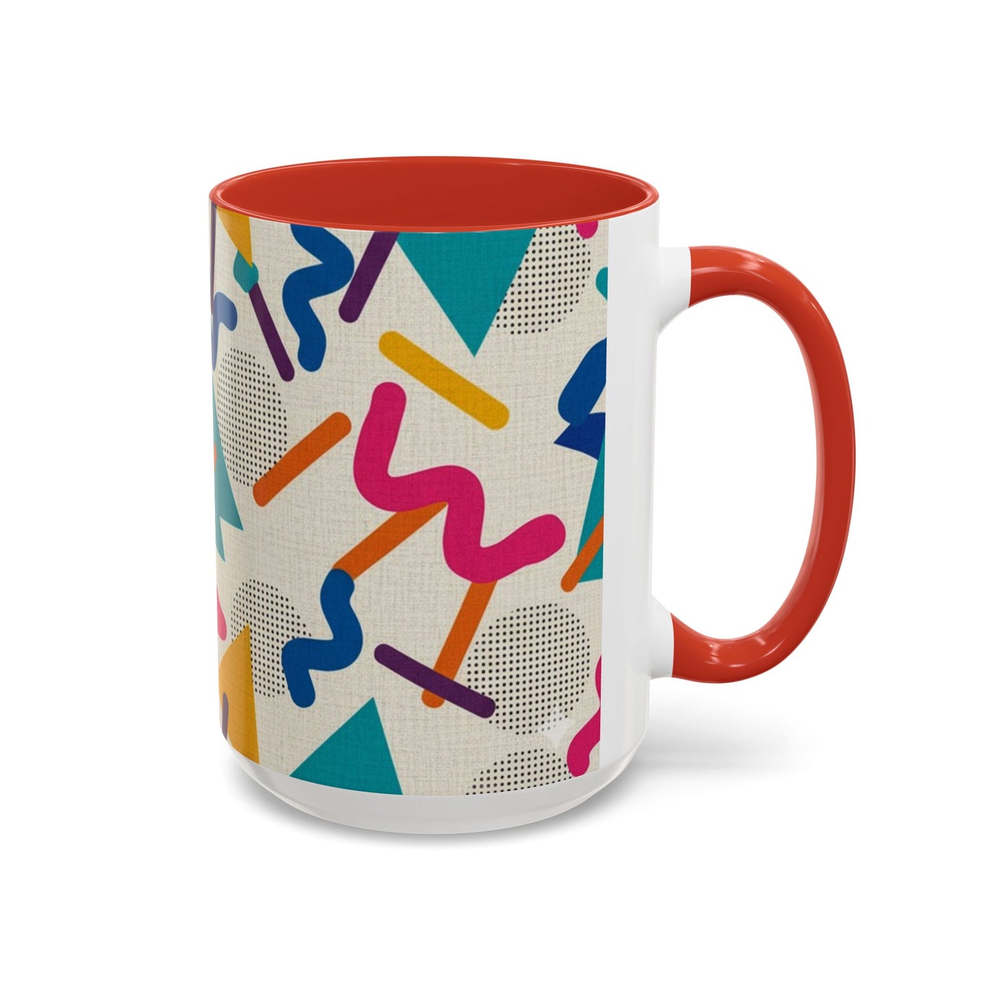 Retro Memphis Pattern Coffee Mug — 11/15oz Accent Ceramic Mug
