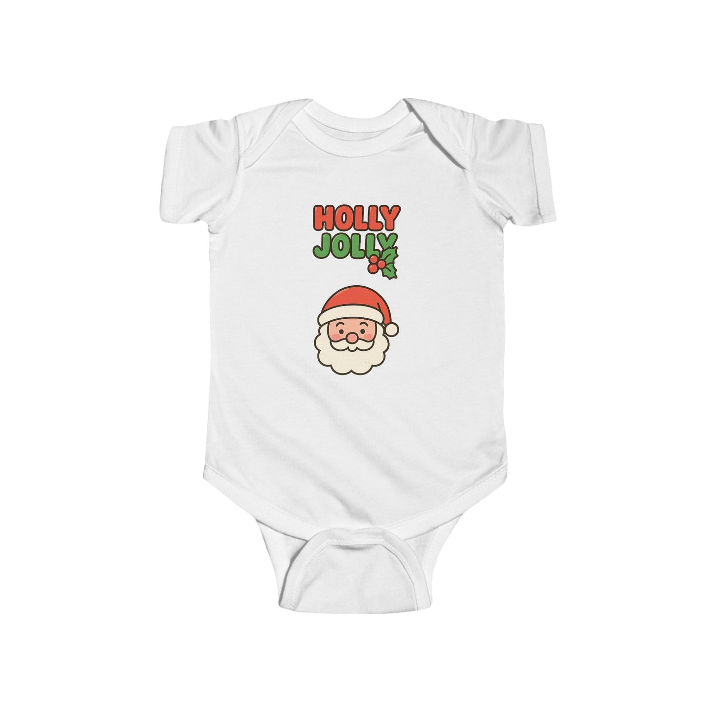 Baby Bodysuit - "Holly Jolly" Santa Christmas Onesie