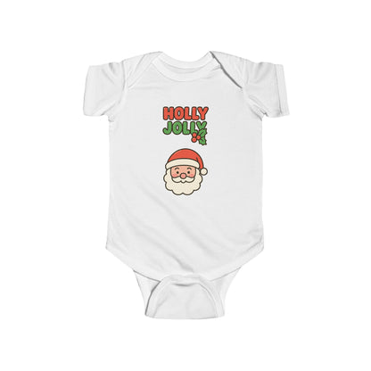 Baby Bodysuit - "Holly Jolly" Santa Christmas Onesie
