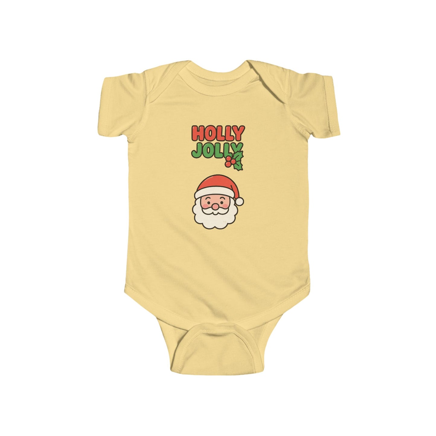 Baby Bodysuit - "Holly Jolly" Santa Christmas Onesie
