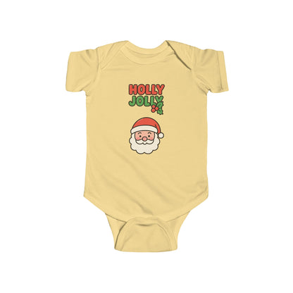 Baby Bodysuit - "Holly Jolly" Santa Christmas Onesie