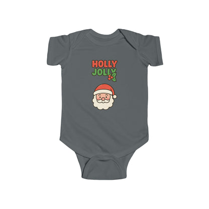 Baby Bodysuit - "Holly Jolly" Santa Christmas Onesie