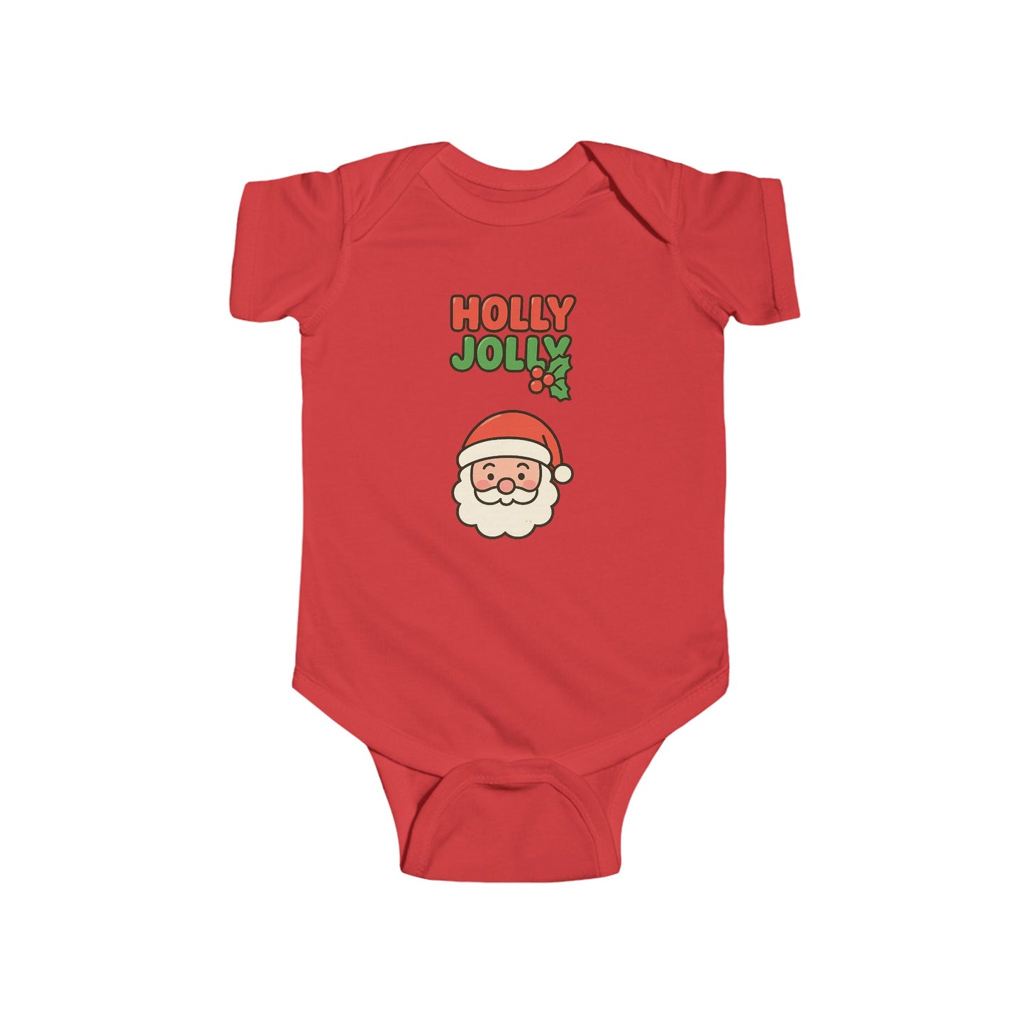 Baby Bodysuit - "Holly Jolly" Santa Christmas Onesie