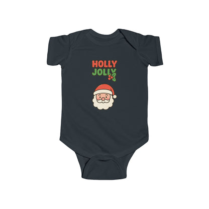 Baby Bodysuit - "Holly Jolly" Santa Christmas Onesie