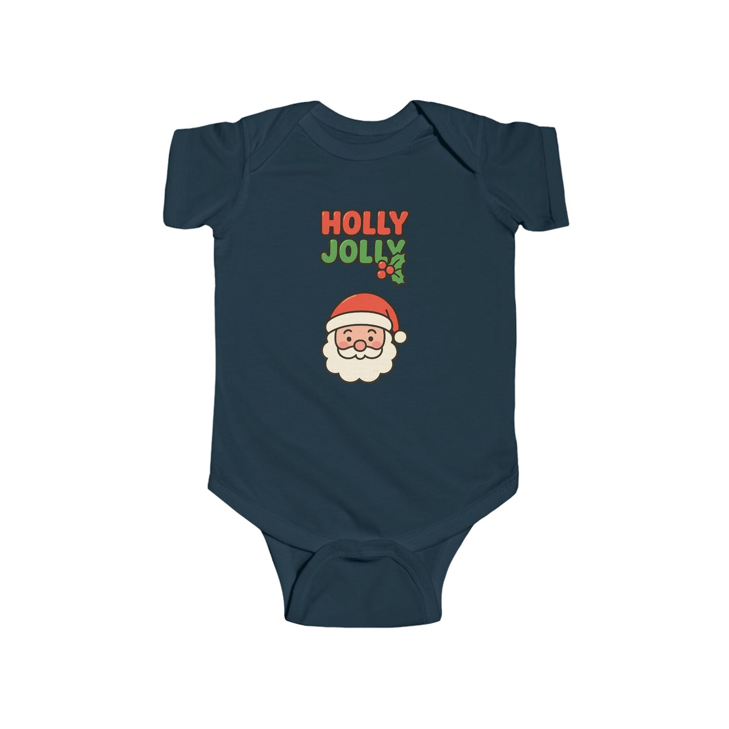 Baby Bodysuit - "Holly Jolly" Santa Christmas Onesie