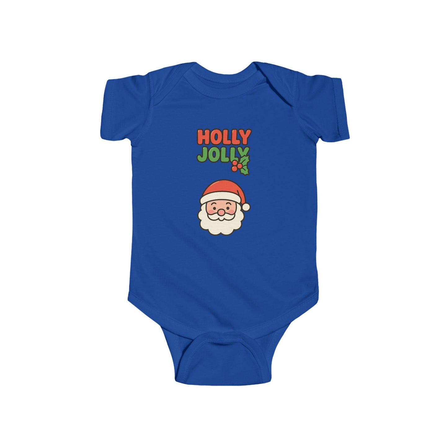 Baby Bodysuit - "Holly Jolly" Santa Christmas Onesie