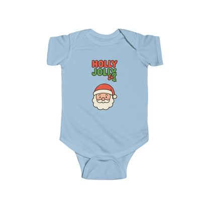 Baby Bodysuit - "Holly Jolly" Santa Christmas Onesie