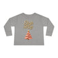 Sleigh All Day Toddler Long Sleeve Tee — Cute Pink Christmas Tree Holiday Shirt