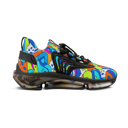 Men's Breathable Mesh Sneakers — Colorful Abstract Pattern Athletic Shoes (free shipping)