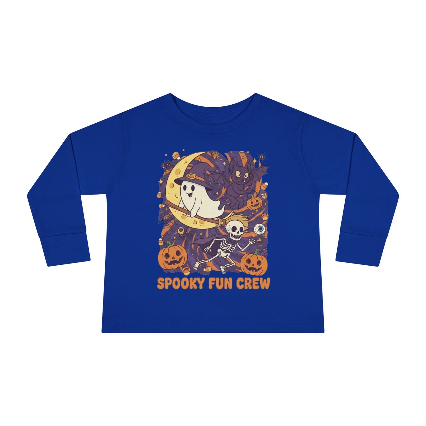 Toddler Halloween Long Sleeve Tee, Spooky Fun Crew Shirt, Kids Halloween Apparel, Fall Outfit for Toddlers, Halloween Party Wear