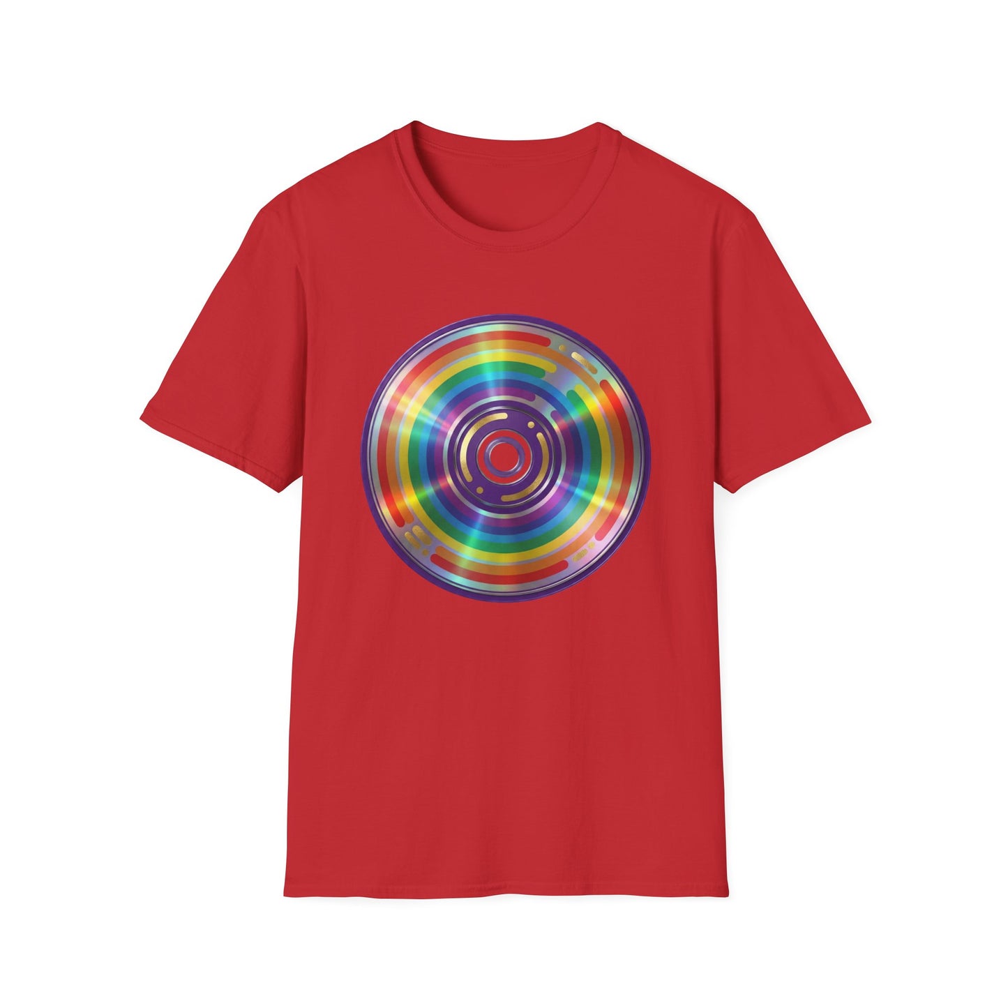 Retro Rainbow CD- Vinyl Record T-Shirt