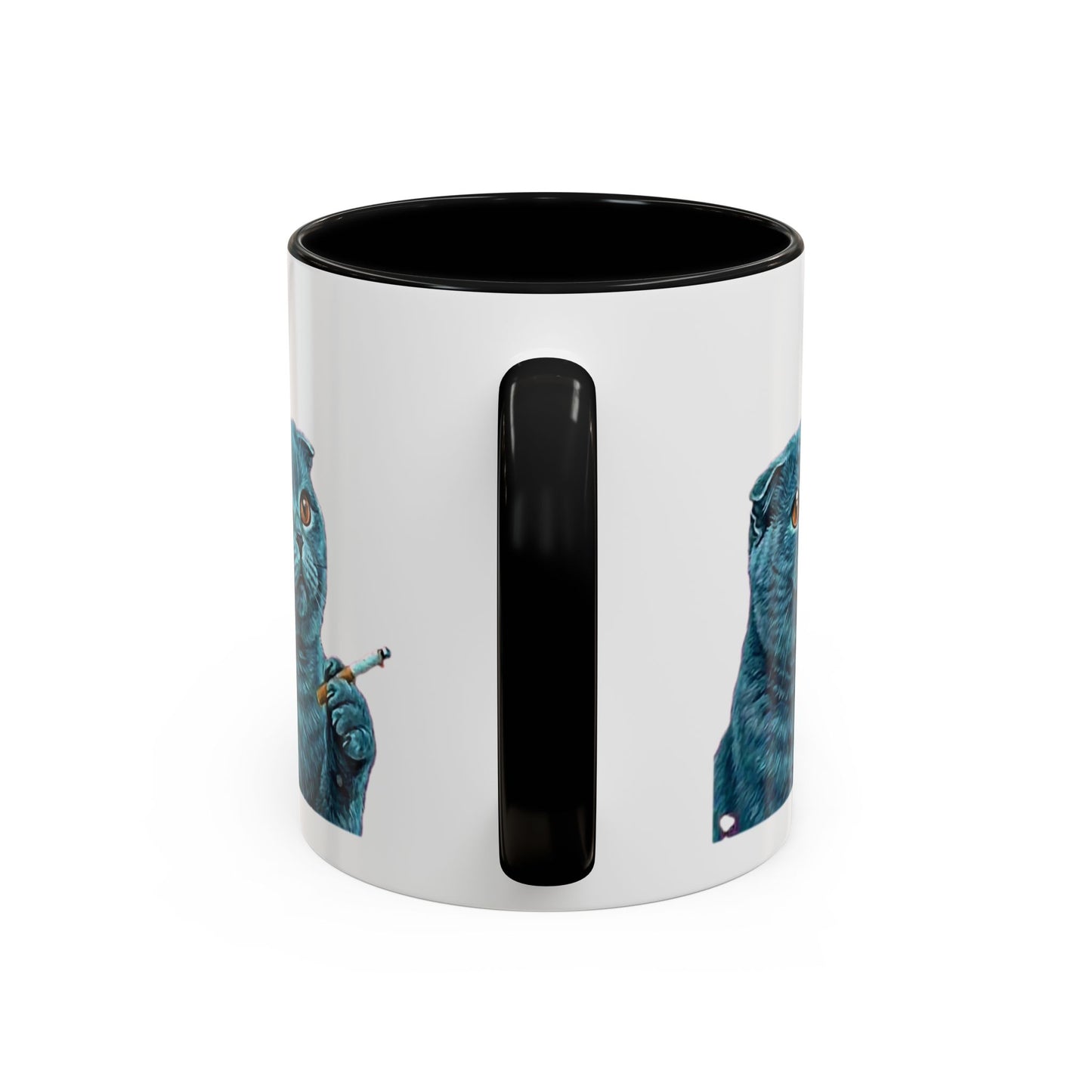 Happy and Dazzling Accent Coffee Mug — Cute Cat Art, Motivational Tea & Coffee Cup (free shipping)