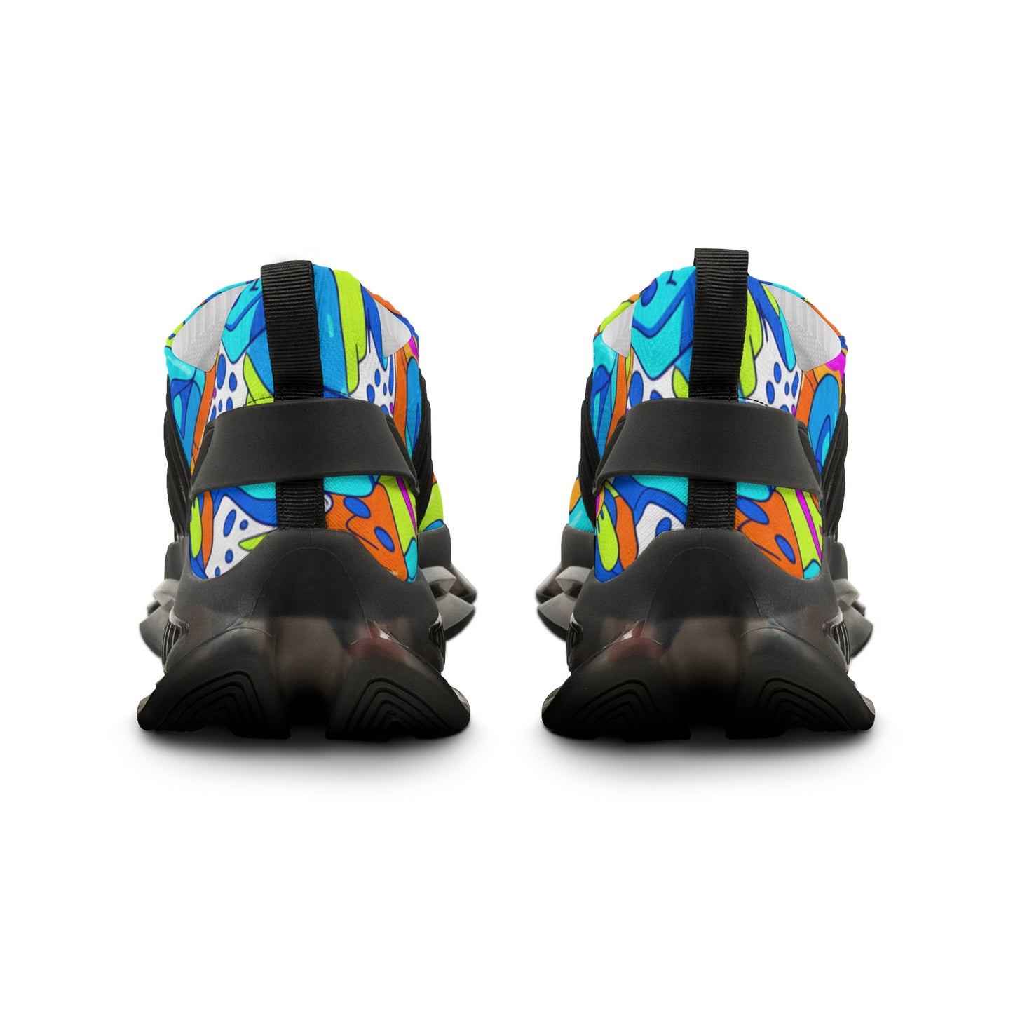 Men's Breathable Mesh Sneakers — Colorful Abstract Pattern Athletic Shoes (free shipping)