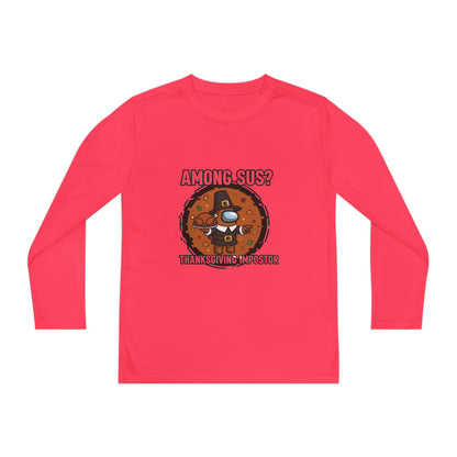 Thanksgiving Impostor Youth Tee, Fun Youth T-Shirt, Gamer Apparel for Kids, Long Sleeve Graphic Tee, Funny Thanksgiving Gift