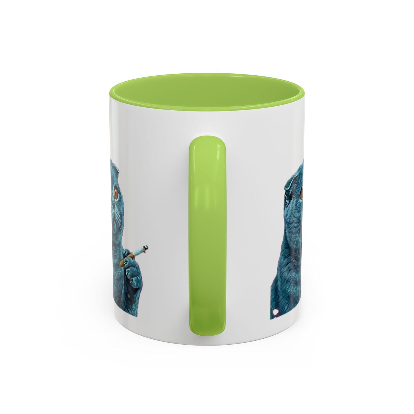 Happy and Dazzling Accent Coffee Mug — Cute Cat Art, Motivational Tea & Coffee Cup (free shipping)