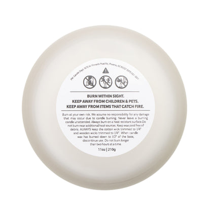 Let It Snow holiday candle collection, Frosted Glass Candle — 11oz Holiday Scented Candle