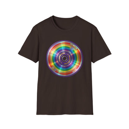 Retro Rainbow CD- Vinyl Record T-Shirt