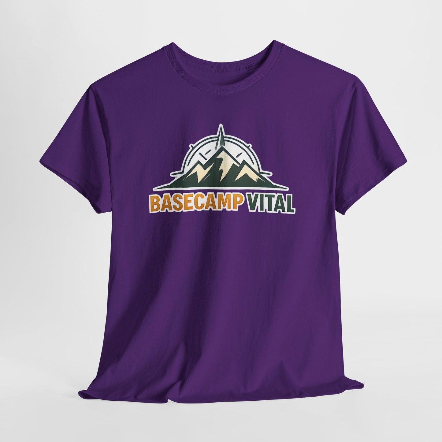 Base Camp Vital Mountain Compass Crewneck T-Shirt | Outdoor Hiking Graphic Tee | Midweight Cotton Trail Shirt (free shipping)